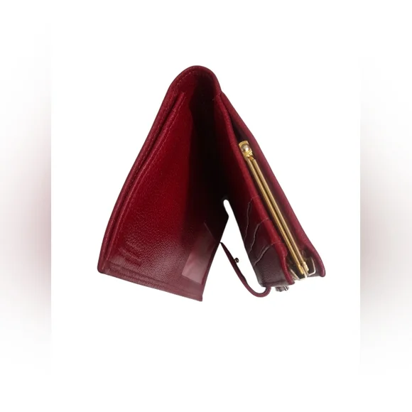 Longchamp Vintage Red Leather Kisslock Wallet - Picture 5 of 15